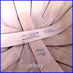 Longaberger Basket Apple Corn Laundry Liner Large Round Signed KAC 1985 Vintage