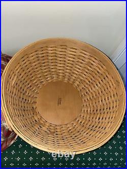 Longaberger Basket Bowl Set of 4 Protectors Lids Orchard Plaid Liners