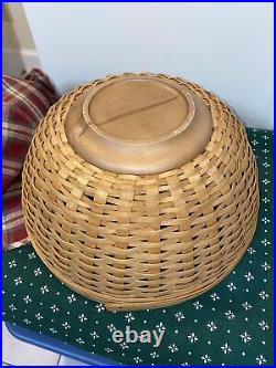 Longaberger Basket Bowl Set of 4 Protectors Lids Orchard Plaid Liners