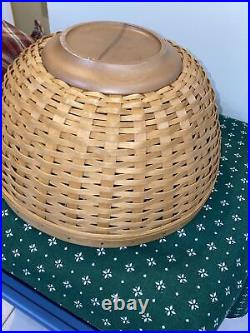 Longaberger Basket Bowl Set of 4 Protectors Lids Orchard Plaid Liners