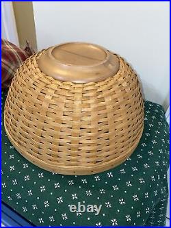 Longaberger Basket Bowl Set of 4 Protectors Lids Orchard Plaid Liners