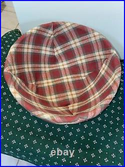 Longaberger Basket Bowl Set of 4 Protectors Lids Orchard Plaid Liners