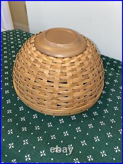 Longaberger Basket Bowl Set of 4 Protectors Lids Orchard Plaid Liners