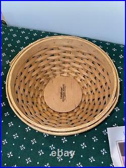 Longaberger Basket Bowl Set of 4 Protectors Lids Orchard Plaid Liners