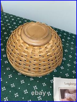 Longaberger Basket Bowl Set of 4 Protectors Lids Orchard Plaid Liners