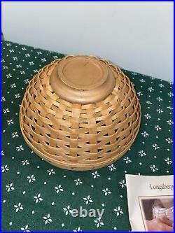 Longaberger Basket Bowl Set of 4 Protectors Lids Orchard Plaid Liners