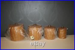 Longaberger Basket Canister Cannister Set Liners With Sealing Lids New
