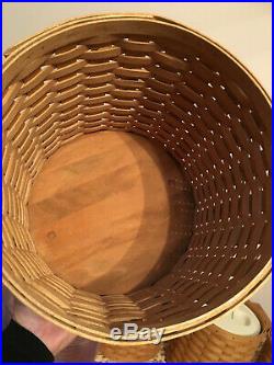 Longaberger Basket Canister Set 2006 With Sealable Protectors, WoodCrafts Lids