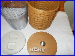 Longaberger Basket Canister Set Liners With Sealing Lids 16 Pc. 2006