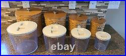Longaberger Basket Canister Set With Sealed Plastic Inserts and Lids 20 pc