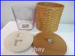 Longaberger Basket Canister Set Wooden Lids Plastic Protectors 20 Pc RETIRED
