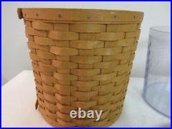Longaberger Basket Canister Set Wooden Lids Plastic Protectors 20 Pc RETIRED