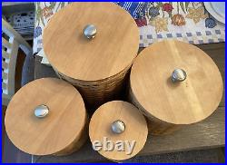 Longaberger Basket Canister Set Xlarge Large Medium Small with Wooden Lids /Liners