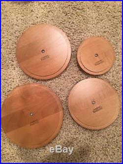 Longaberger Basket Canister Set of 4 withwood lids, protectors, liners & tags