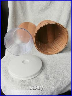Longaberger Basket Canister Set with Plastic Inserts, Lids & Woodcraft Lids 14 Pc