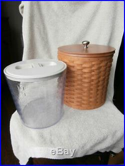 Longaberger Basket Canister Set with Plastic Inserts, Lids & Woodcraft Lids 14 Pc