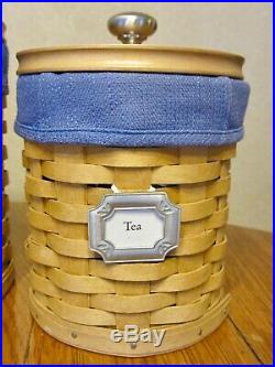 Longaberger Basket Canisters Set of 3 Dated 2003 Retired