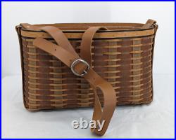Longaberger Basket Chestnut Hostess Carry All Signed 2009 Bag Purse Tote Leather