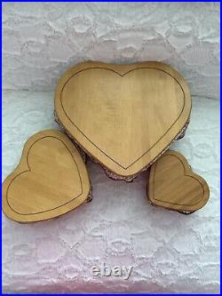 Longaberger Basket Heart Shape set Liner Protector Lid Love Treasure Sweetheart