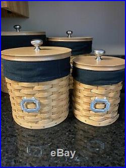 Longaberger Basket Kitchen Canister Complete Set EUC