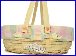 Longaberger Basket Large and Small Whitewashed Oval Easter Set 2002