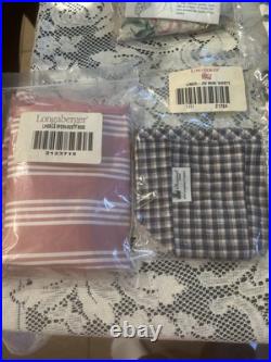 Longaberger Basket Liner Mixed Lot 24 Various Sizes, Colors and Cake Box only