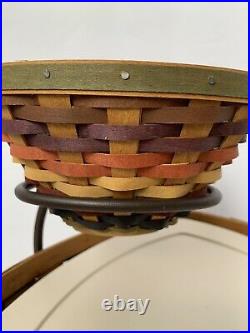 Longaberger Basket Set 2008 Fiesta Triangle Large And Small With 2 Bowls Stand
