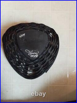 Longaberger Basket Set 2009 Black Triangle Large And Small Bowls Stand liners