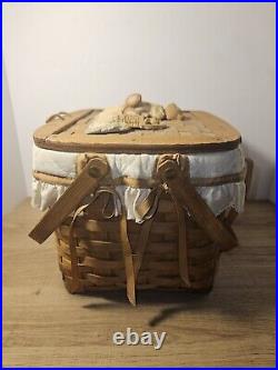 Longaberger Basket Vintage 1987 Bears Autographed By Dave Longaberger Very Rare