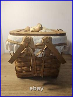 Longaberger Basket Vintage 1987 Bears Autographed By Dave Longaberger Very Rare