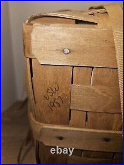 Longaberger Basket Vintage 1987 Bears Autographed By Dave Longaberger Very Rare
