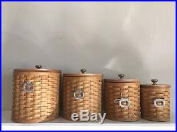 Longaberger Basket Weave Canister Set (4)