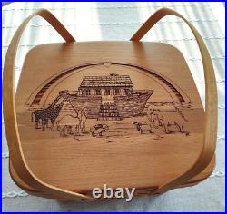 Longaberger Basket with Noah's Ark Engraved Lid