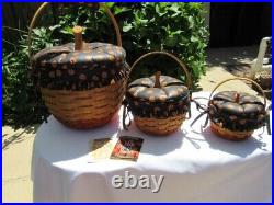 Longaberger Baskets 1996-1997 Halloween Baskets Set Of 3 Combo