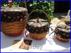 Longaberger Baskets 1996-1997 Halloween Baskets Set Of 3 Combo