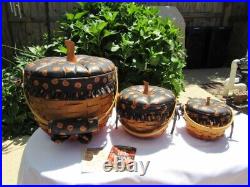 Longaberger Baskets 1996-1997 Halloween Baskets Set Of 3 Combo