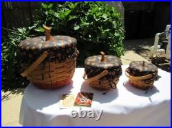 Longaberger Baskets 1996-1997 Halloween Baskets Set Of 3 Combo