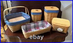 Longaberger Baskets Cake, Bread, Medium Spoon, Large Spoon & Recipe