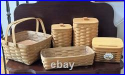 Longaberger Baskets Cake, Bread, Medium Spoon, Large Spoon & Recipe
