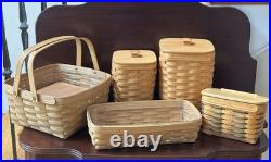 Longaberger Baskets Cake, Bread, Medium Spoon, Large Spoon & Recipe