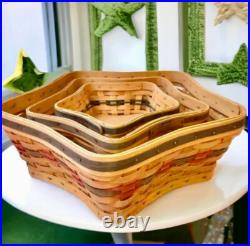 Longaberger Baskets Christmas 2001 Shining Star Collection Nesting Lot of 3