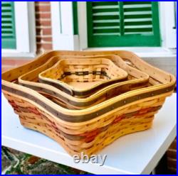 Longaberger Baskets Christmas 2001 Shining Star Collection Nesting Lot of 3