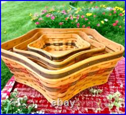 Longaberger Baskets Christmas 2001 Shining Star Collection Nesting Lot of 3