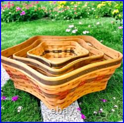 Longaberger Baskets Christmas 2001 Shining Star Collection Nesting Lot of 3