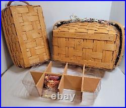 Longaberger Baskets Combo with Wood Divider & More! 6 Pieces