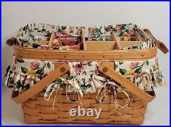 Longaberger Baskets Combo with Wood Divider & More! 6 Pieces