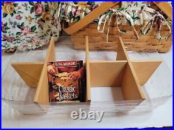 Longaberger Baskets Combo with Wood Divider & More! 6 Pieces