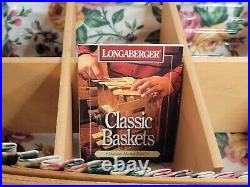 Longaberger Baskets Combo with Wood Divider & More! 6 Pieces