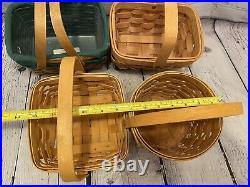 Longaberger Baskets Lot of 10 Liners Dividers Leather Handles Small Medium Large