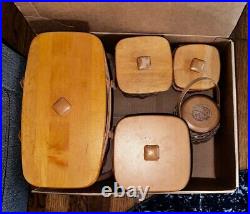 Longaberger Baskets Lot of 5 Baskets 5 with Plastic liners 1990